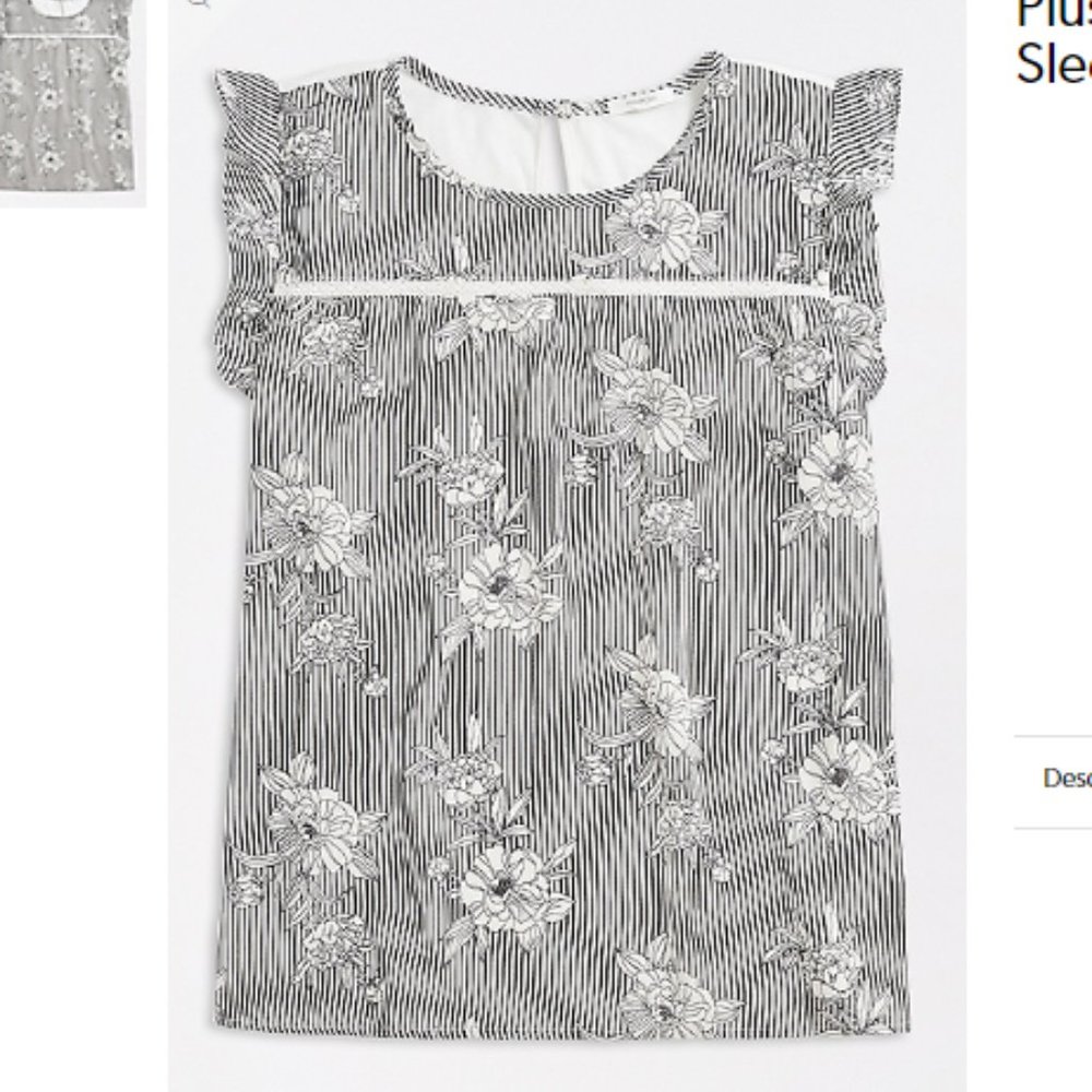 White Floral Ruffle Sleeve Blouse